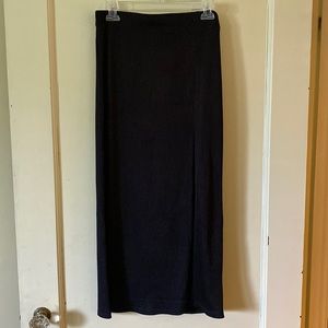 🌻FREE PEOPLE Black Ribbed Midi/Maxi Skirt